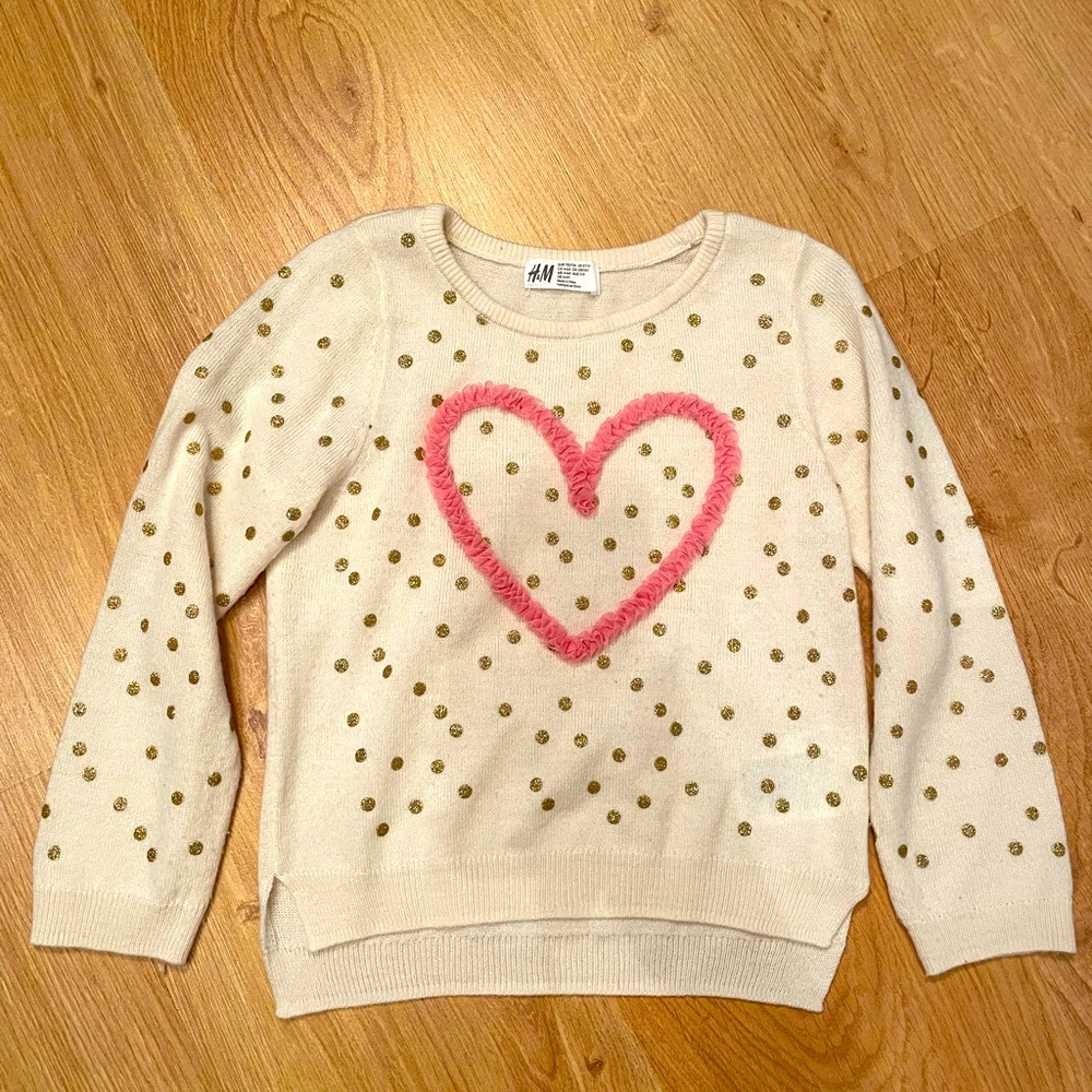 Gold polka dots ivory sweater